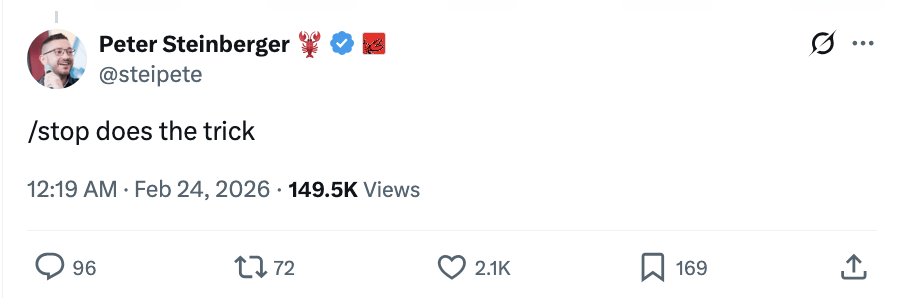  物理断电终止暴走；Meta高管邮箱遭OpenClaw清空；马斯克以猴子步枪比喻警示行业隐患。 IT技术