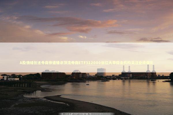 A股情绪低迷券商惨遭错杀顶流券商ETF512000低位大举揽金机构关注业绩催化