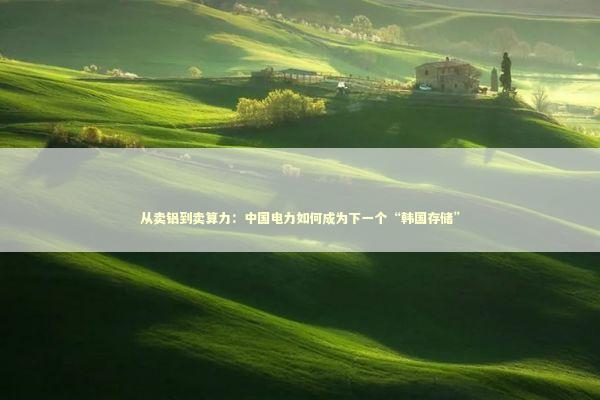 从卖铝到卖算力:中国电力如何成为下一个“韩国存储” 从卖铝到卖算力:中国电力如何成为下一个“韩国存储” 新闻